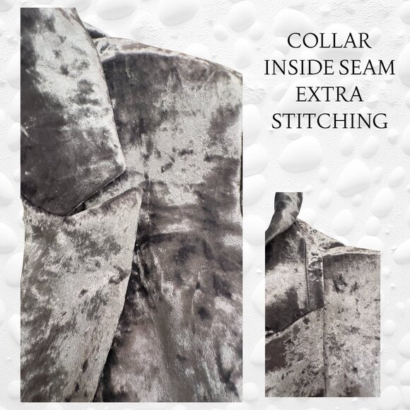 Stunning TOPSHOP Crushed Velvet Silver Fitted Blazer – Size US 4 (NWT) - Picture 5 of 9